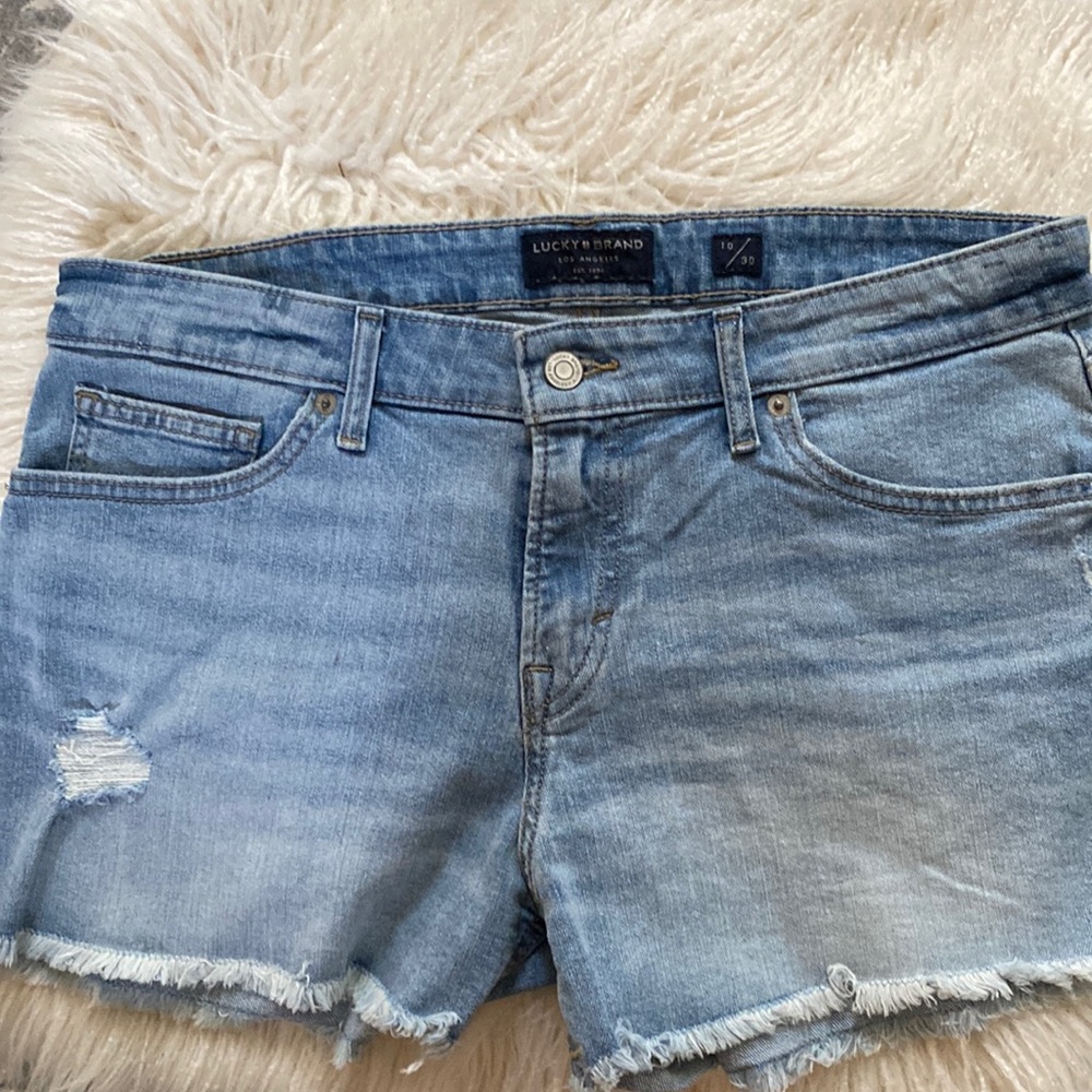 Denim Distressed Jean Shorts